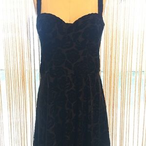 Abercrombie and Fitch black rose, velvet dress
